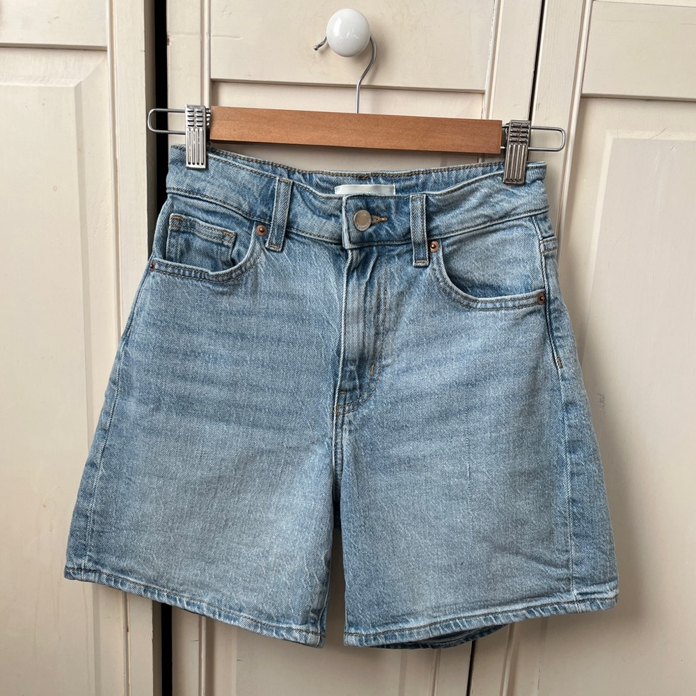 H&M Light Blue High-Rise Denim Jean Shorts